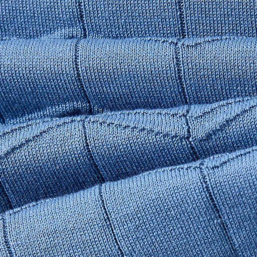 Paolo Pecora Maglia Chevron Seta Cotone- Azzurro