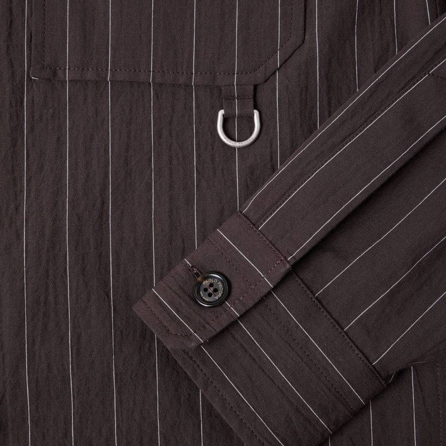 Paolo Pecora Overshirt Seersucker Gessato - Ebano