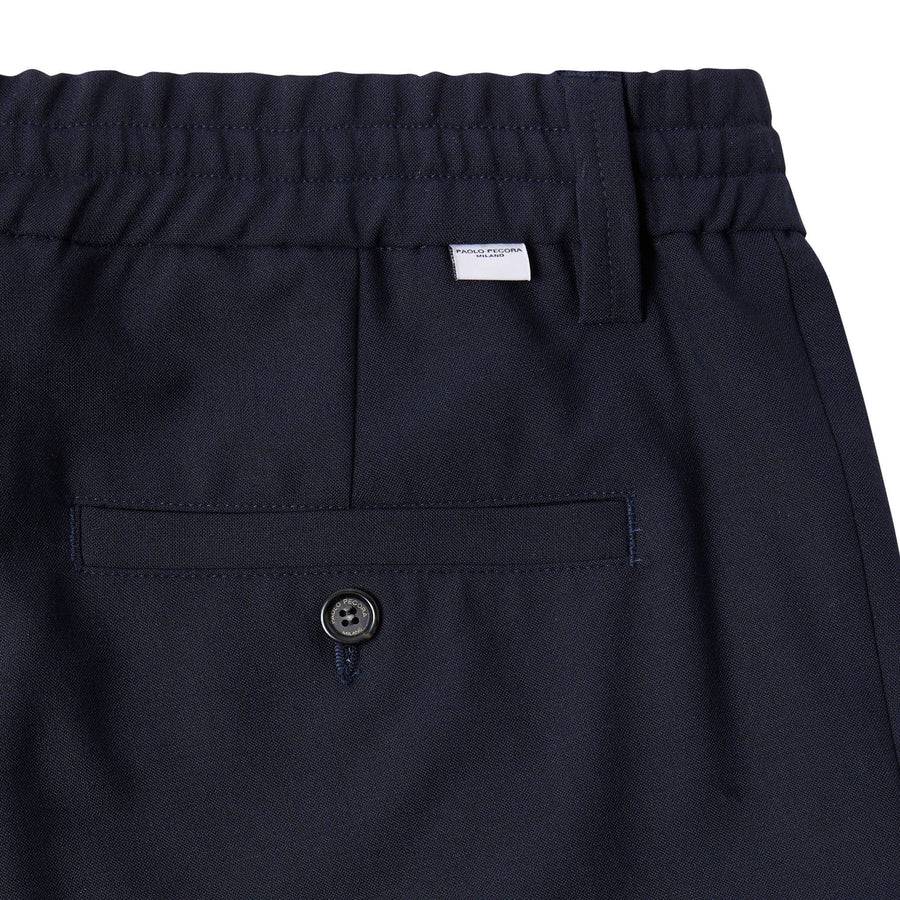 Paolo Pecora Pantaloni In Fresco Lana - Blu Navy