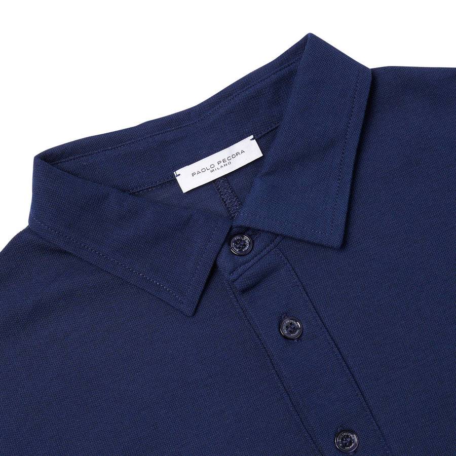 Paolo Pecora Polo In Cotone Piquet - Blu Navy