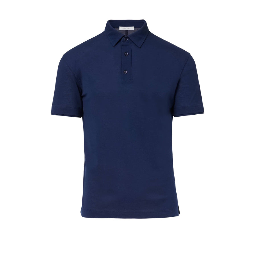 Paolo Pecora Polo in Cotone Piquet - Blu Navy