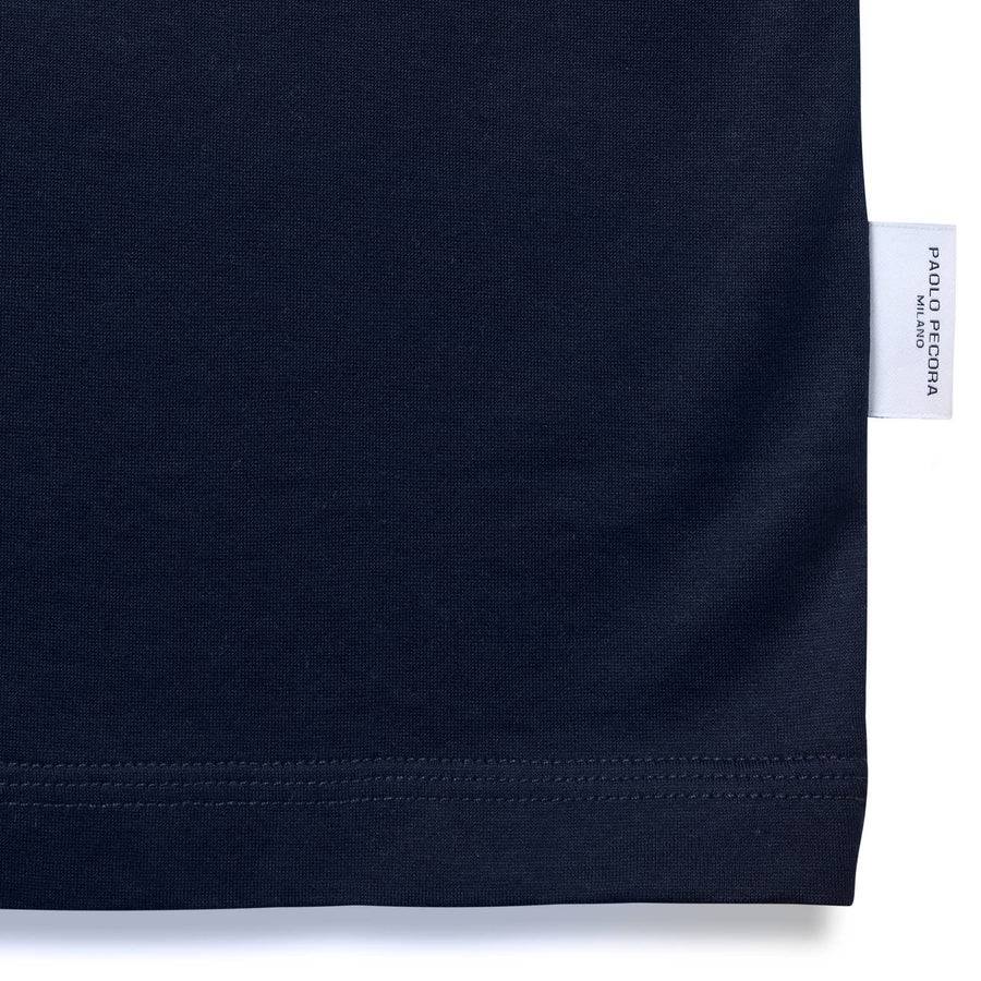 Paolo Pecora T-Shirt In Jersey Lucido - Blu Navy