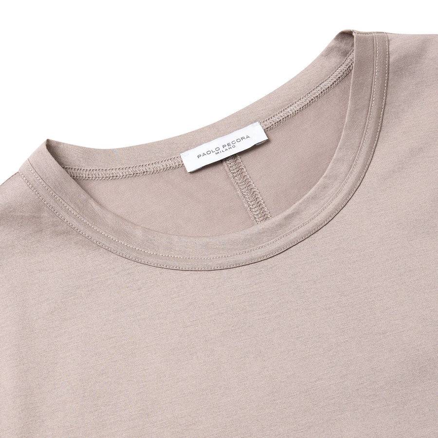 Paolo Pecora T-Shirt In Jersey Lucido - Tortora