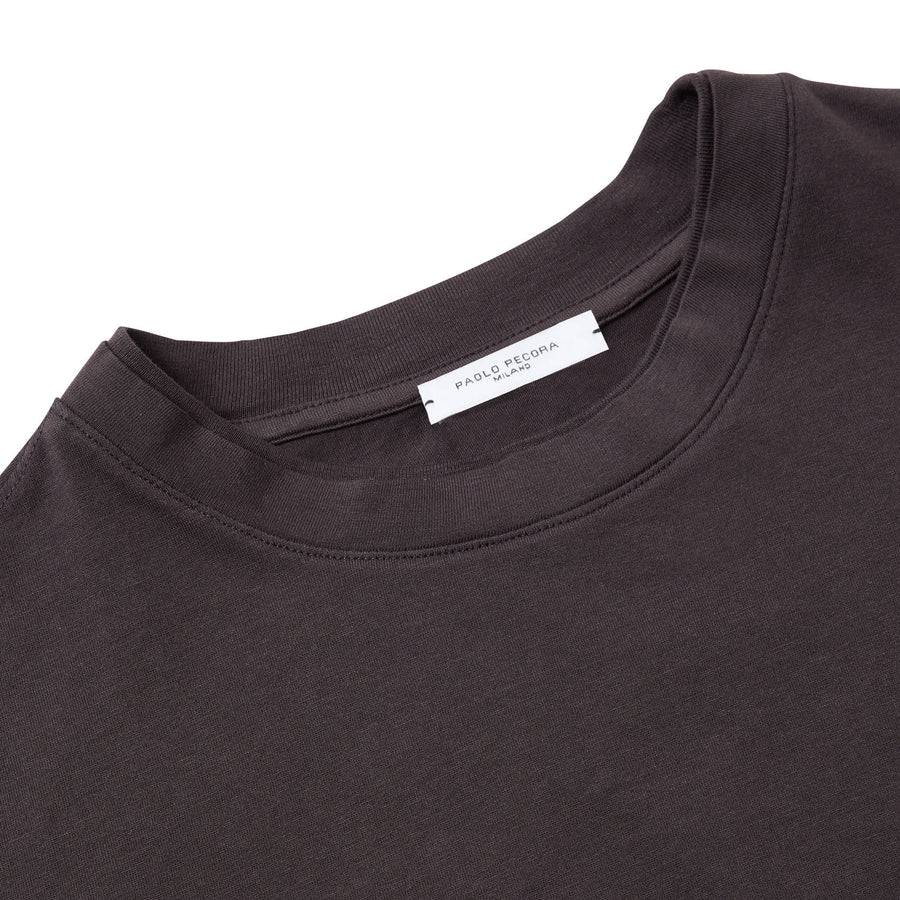 Paolo Pecora T-Shirt In Jersey Puro Cotone - Ebano