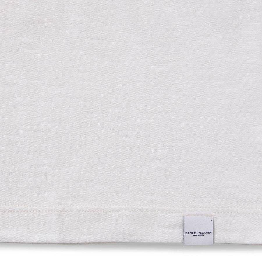 Paolo Pecora T-shirt Jersey Cotone Lino - Bianca