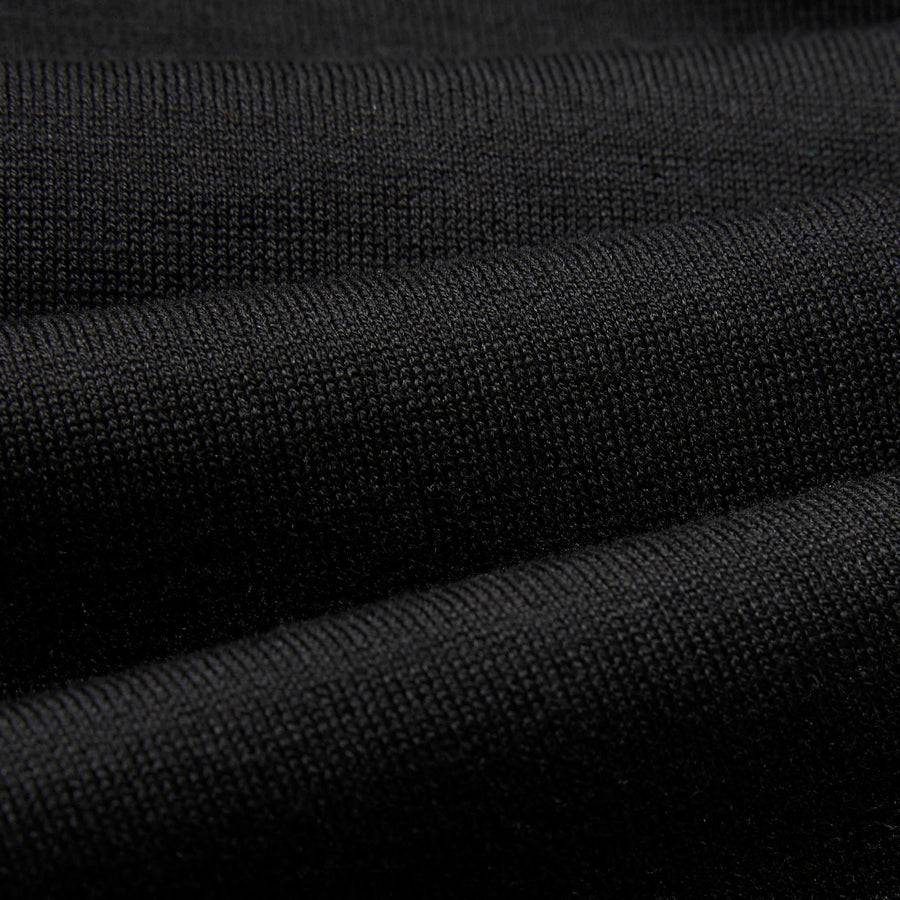 Paolo Pecora Polo In Maglia Nera Di Seta Cotone Extrafine