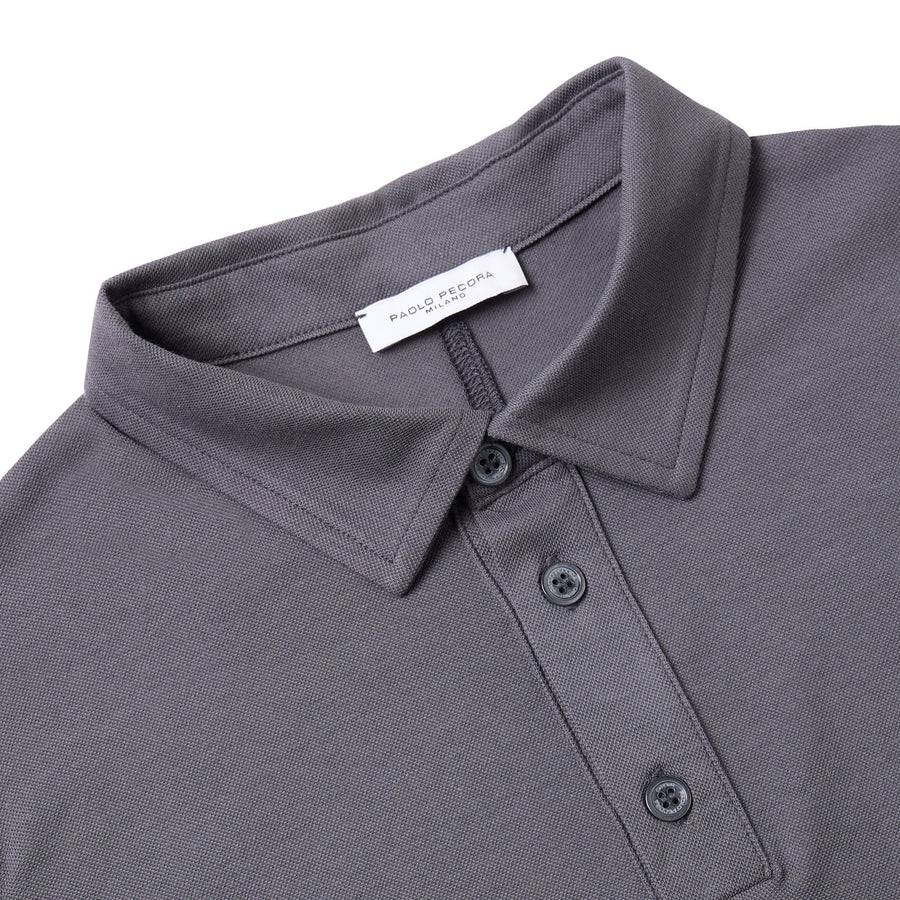 Paolo Pecora Polo In Piquet Extrafine - Grigio Antracite