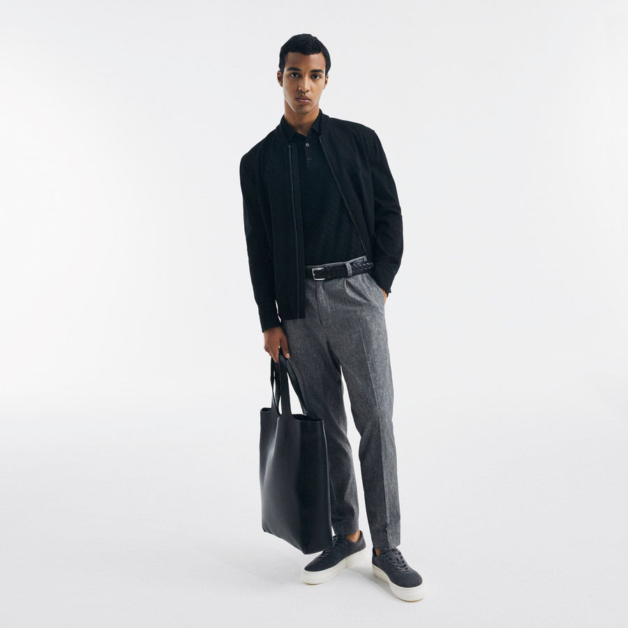 Paolo Pecora Polo Manica Corta In Puro Cotone Extrafine - Nero