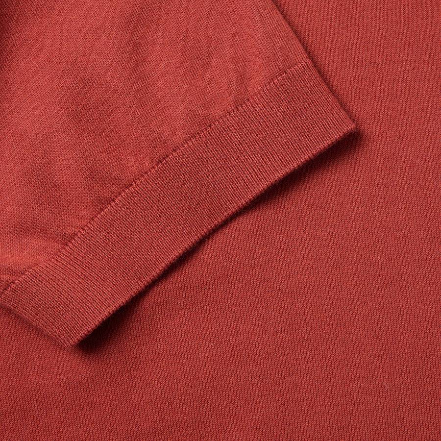 Paolo Pecora Polo Manica Corta In Puro Cotone Extrafine - Rosso Granata