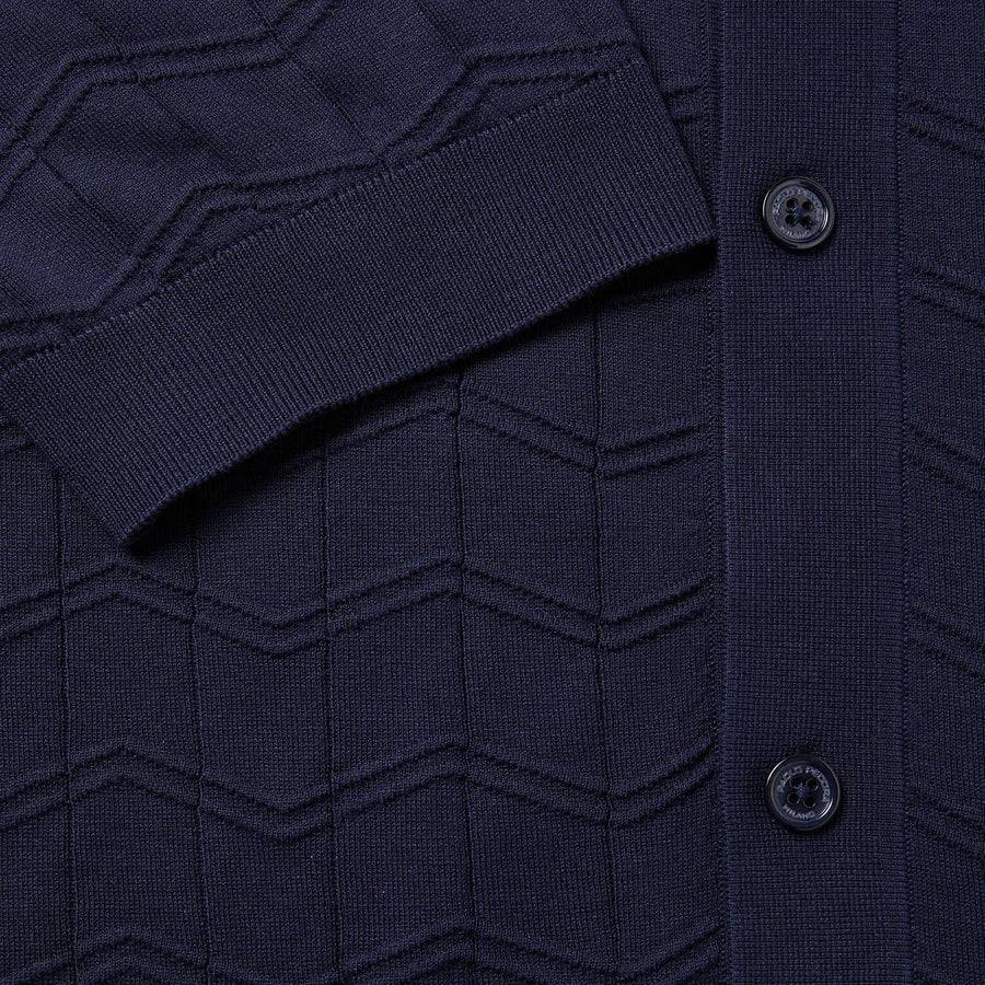Paolo Pecora Polo Manica Corta In Seta Cotone Extrafine - Blu Navy