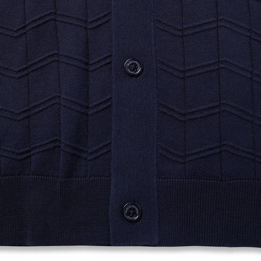 Paolo Pecora Polo Manica Corta In Seta Cotone Extrafine - Blu Navy
