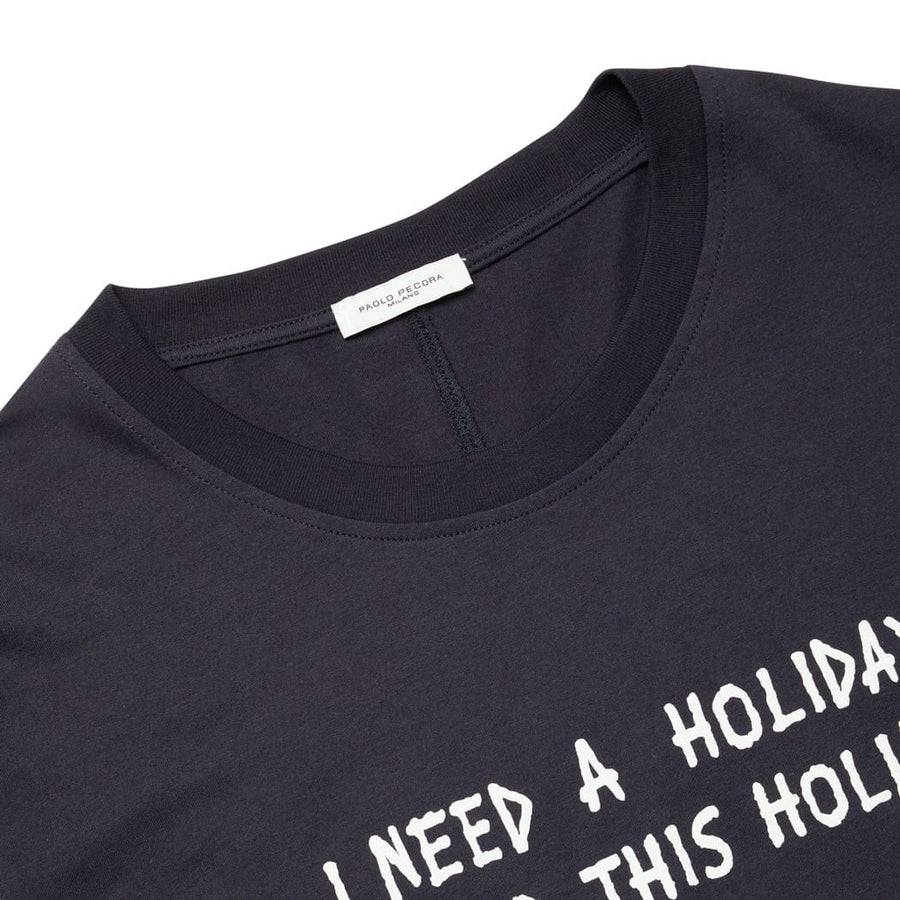Paolo Pecora T-shirt Blu Navy "Holiday" By Pietro Terzini