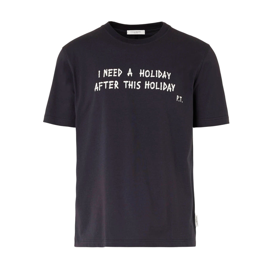 Paolo Pecora T-shirt Blu Navy "Holiday" by Pietro Terzini