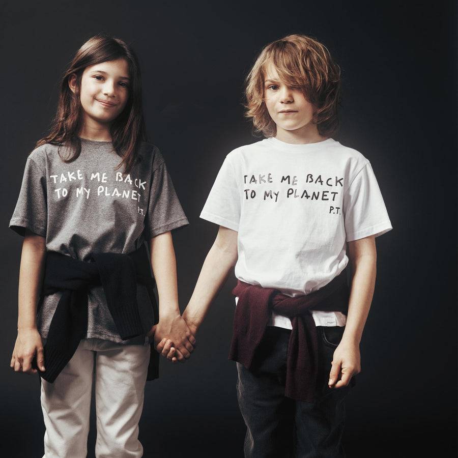 Paolo Pecora T-shirt In Jersey Bianca "Planet" By Pietro Terzini