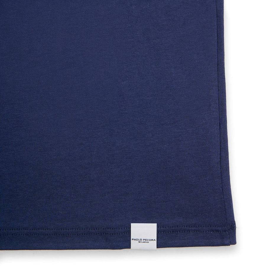 Paolo Pecora T-shirt In Jersey Blu Navy "Navicella Spaziale" By Pietro Terzini