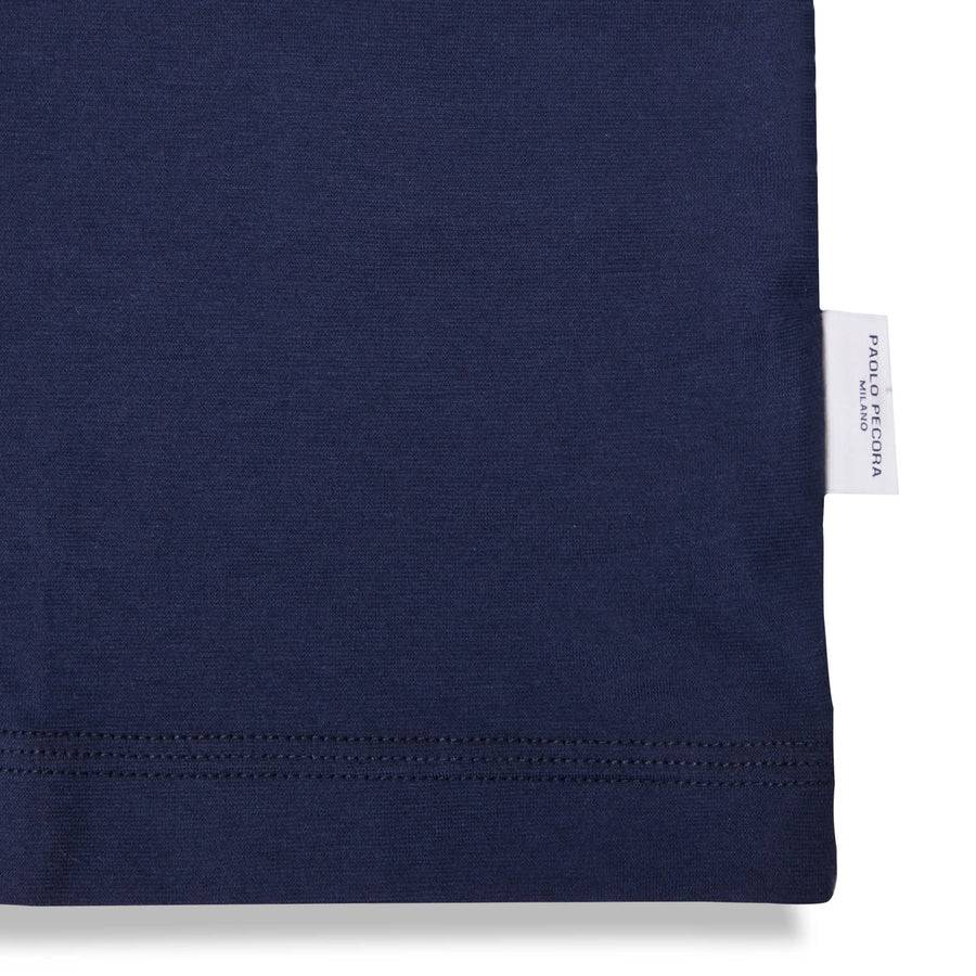 Paolo Pecora T-Shirt In Jersey E Contrasti - Blu Navy