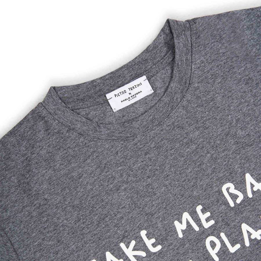 Paolo Pecora T-shirt In Jersey Grigio Melange "Planet" By Pietro Terzini