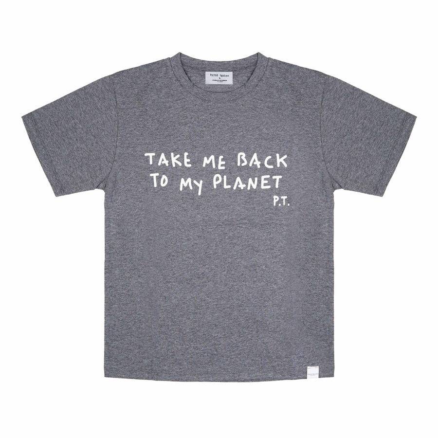 Paolo Pecora T-shirt in Jersey Grigio Melange "Planet" by Pietro Terzini
