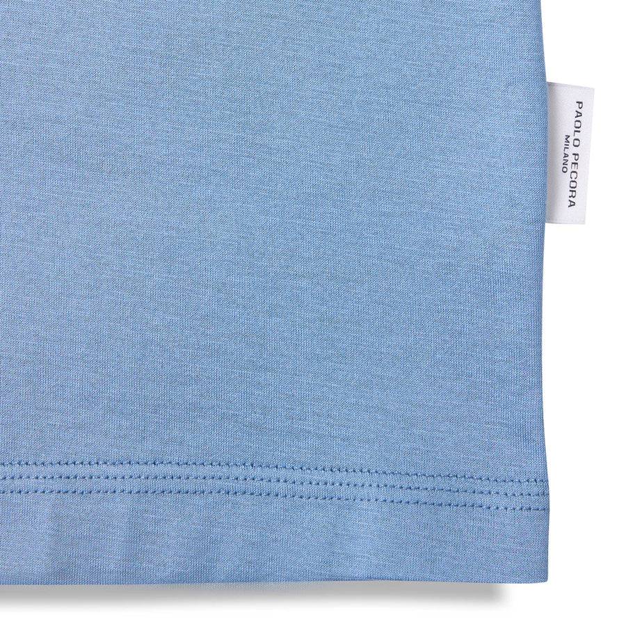 Paolo Pecora T-Shirt In Jersey Lucido - Azzurro Polvere