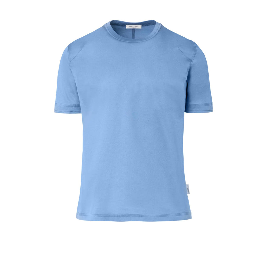 Paolo Pecora T-Shirt in Jersey Lucido - Azzurro Polvere