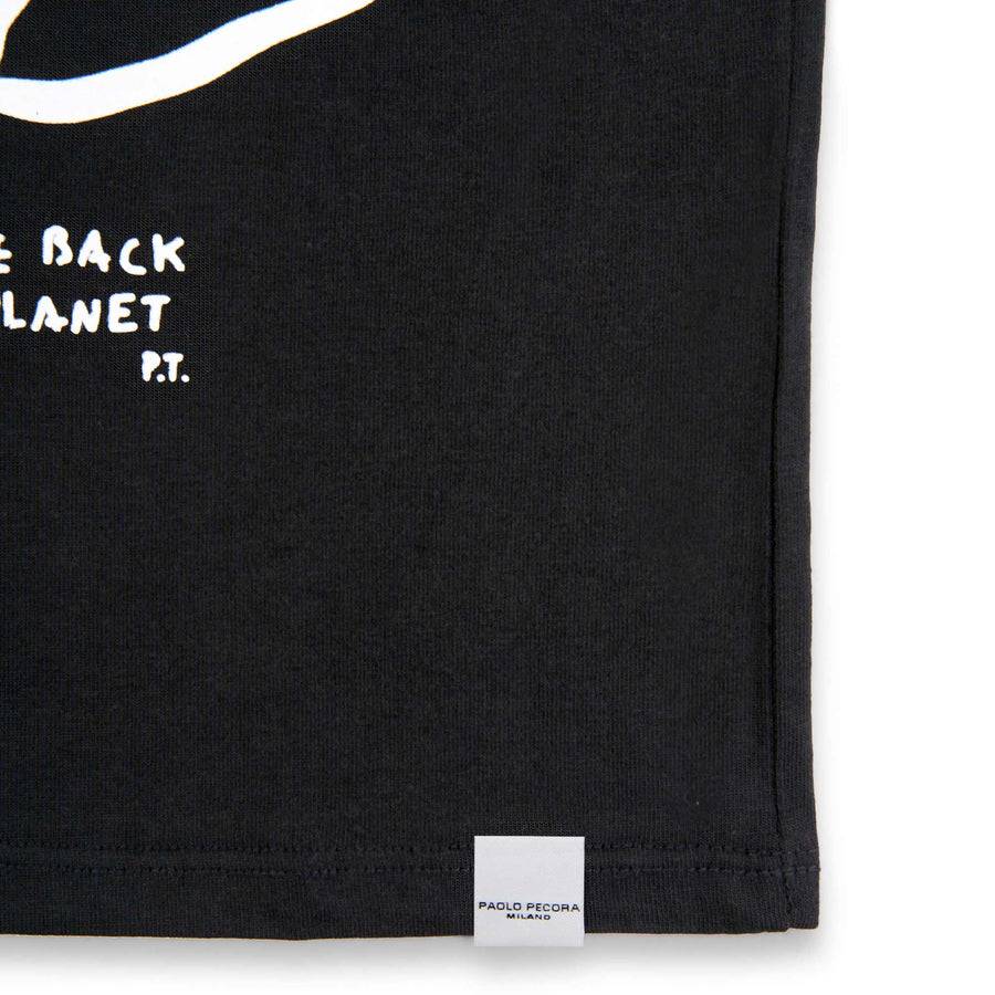 Paolo Pecora T-shirt In Jersey Nera "Space" By Pietro Terzini