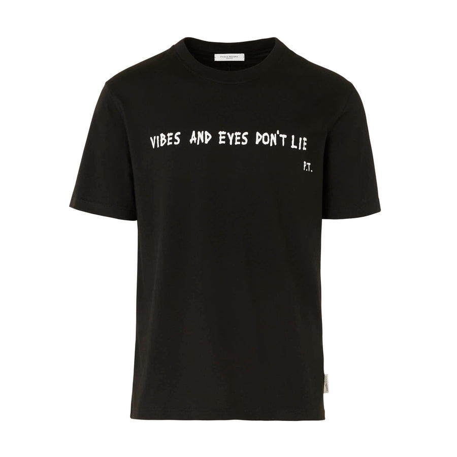 Paolo Pecora T-shirt in Jersey Nero "Vibes" by Pietro Terzini