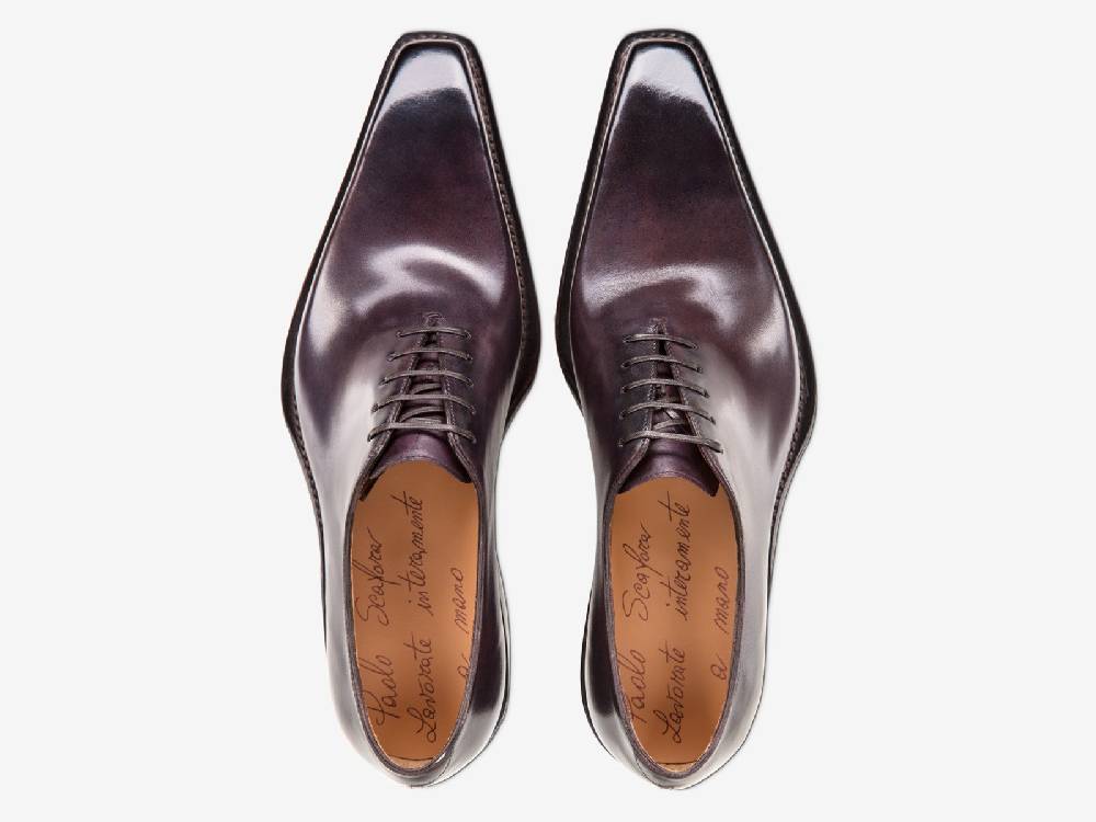 Paolo Sartori Art. 175SP Oxford In Pelle Anticata Melanzana