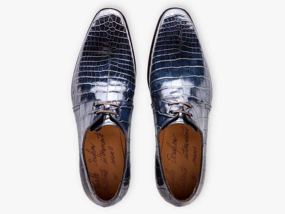 Paolo Sartori Art. 504 Derby In Alligatore Anticata Oceano