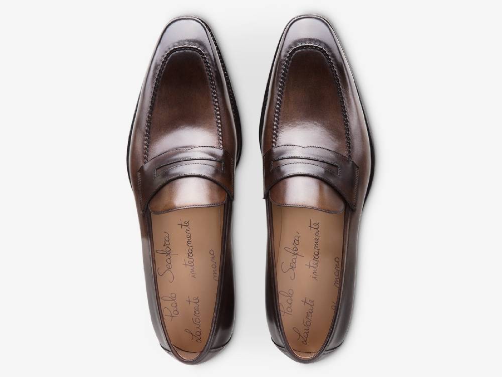 Paolo Sartori Art.539 Mocassino In Pelle Anticata Montella