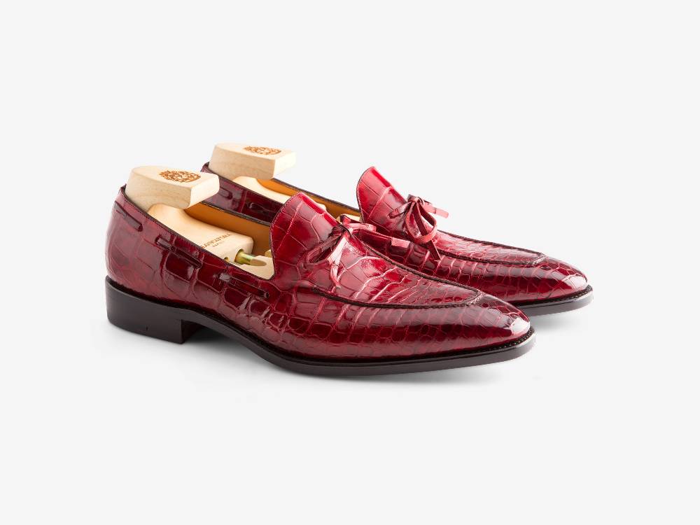 Paolo Sartori Art. 540 Mocassino In Pelle Anticata Rubino