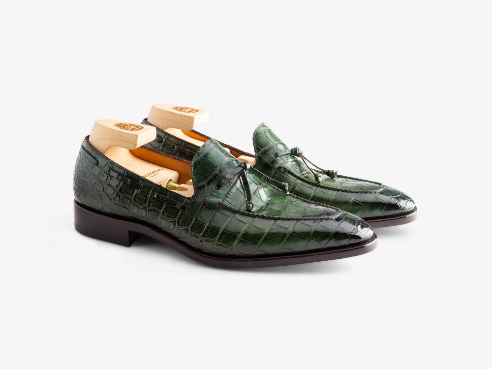Paolo Sartori Art. 541 Mocassino In Pelle Anticata Verde Smeraldo
