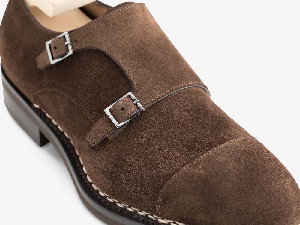 Paolo Sartori ART. 560 Doppia Fibbia In Camoscio Marrone