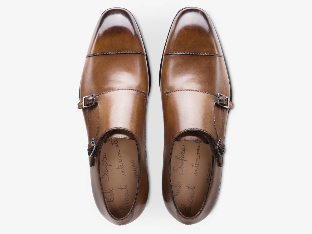 Paolo Sartori ART. 560 Doppia Fibbia In Pelle Anticata Sorrento