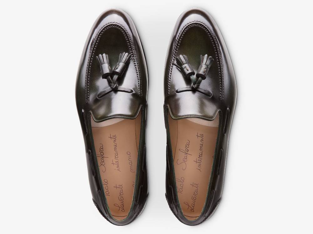 Paolo Sartori Art.562 Mocassino In Pelle Anticata Oliva