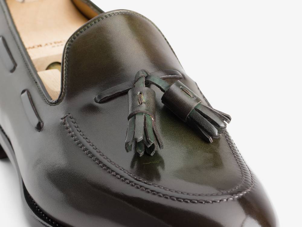 Paolo Sartori Art.562 Mocassino In Pelle Anticata Oliva