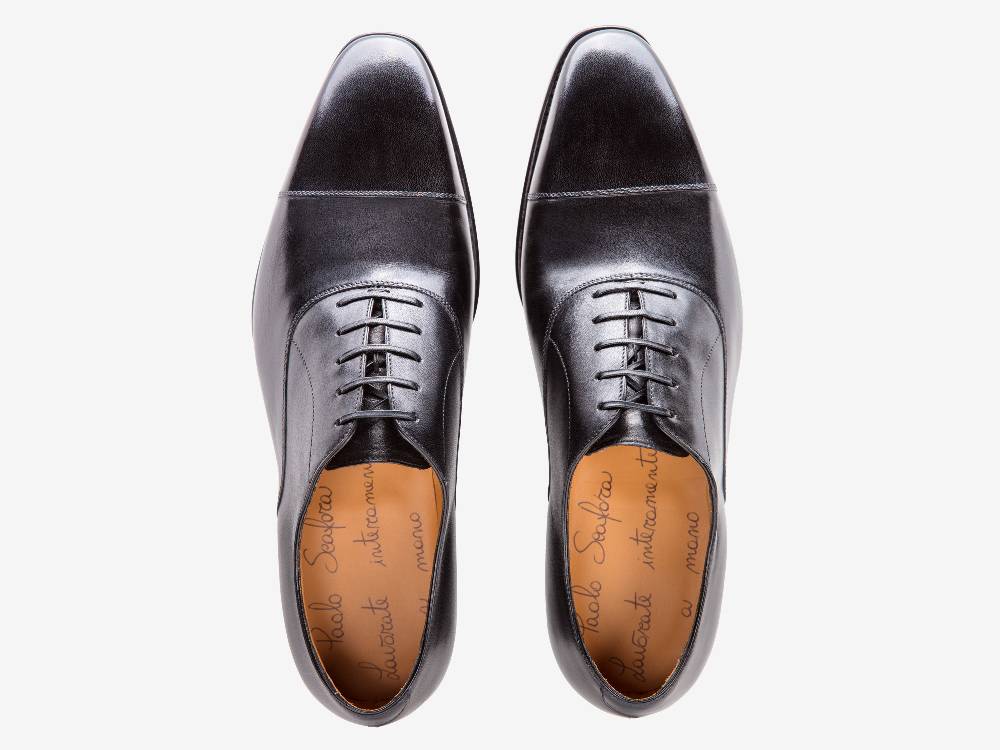 Paolo Sartori Art. 576 Oxford In Pelle Anticata Nera