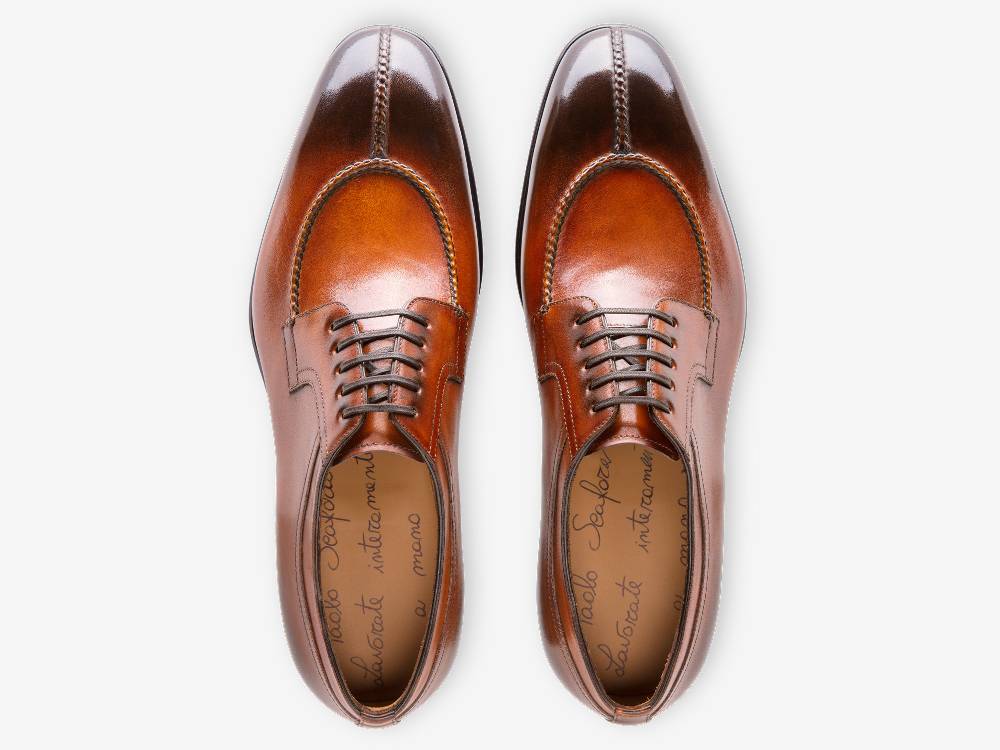 Paolo Sartori Art. 583 Derby In Pelle Anticata Cognac