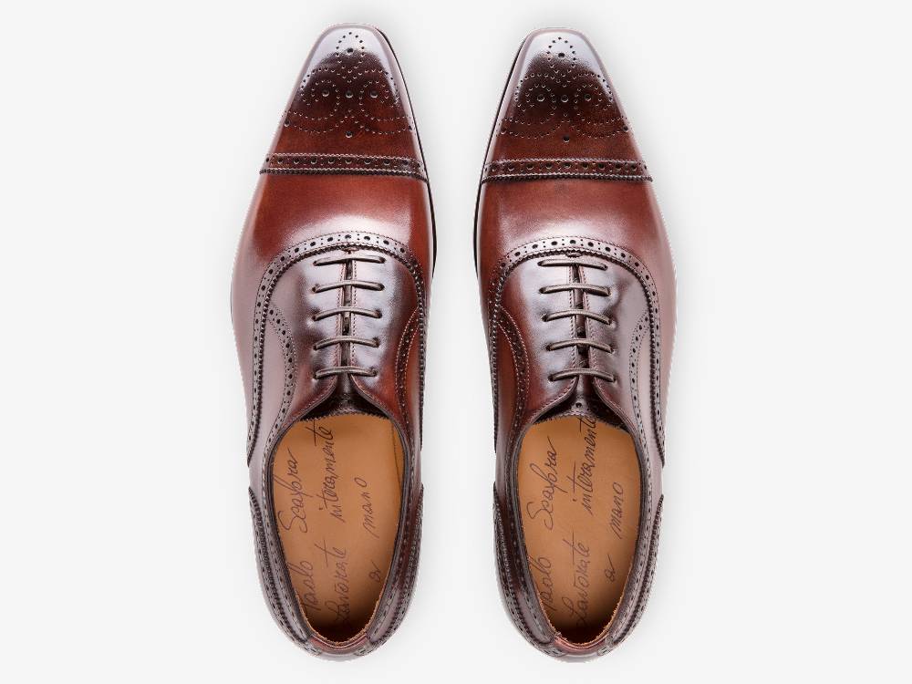 Paolo Sartori Art. 587 Oxford In Pelle Anticata Amarone