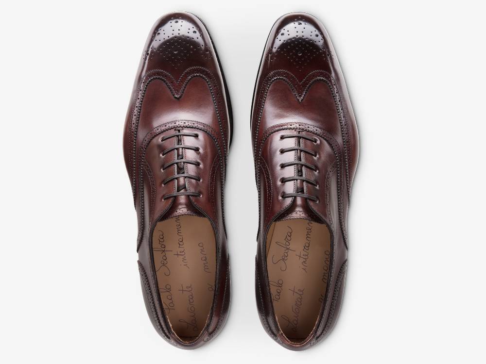 Paolo Sartori Art. 611 Oxford In Pelle Anticata Amarone