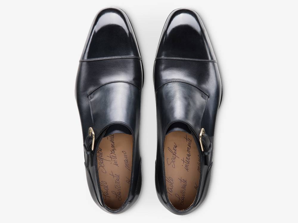 Paolo Sartori Art.612 Mono Fibbia In Pelle Anticata Oceano