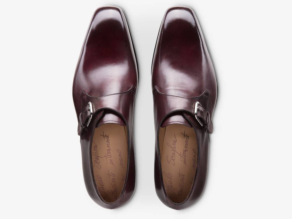 Paolo Sartori ART. 617 Mono Fibbia In Pelle Anticata Bordeaux