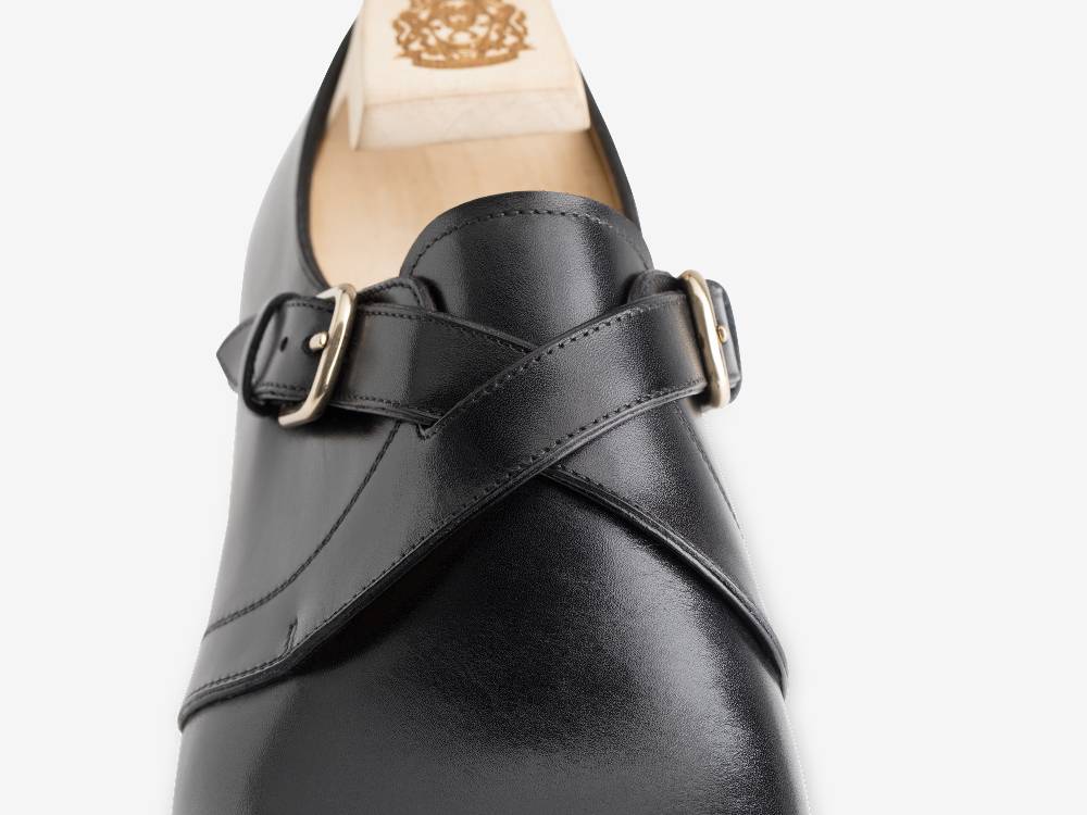 Paolo Sartori ART. 630 Doppia Fibbia Incrociata In Pelle Nera