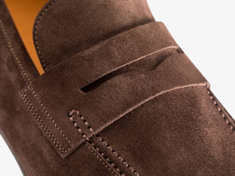 Paolo Sartori Art. 638 Mocassino In Camoscio Marrone Scuro