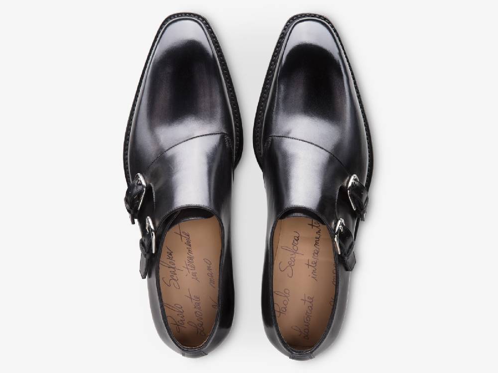 Paolo Sartori Art.650 Doppia Fibbia In Pelle Anticata Furore