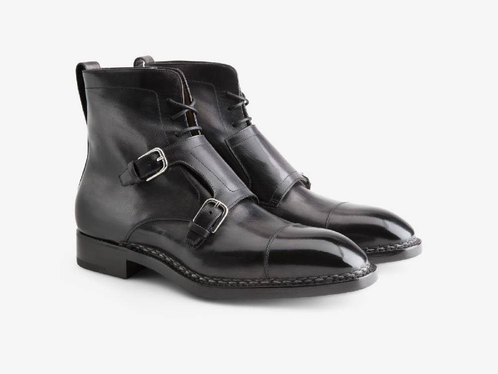 Paolo Sartori ART. 654 Stivaletto Doppia Fibbia In Pelle Anticata Furore