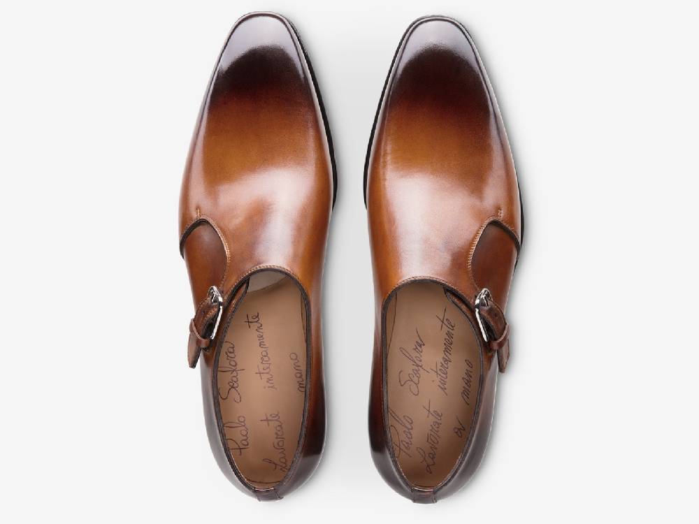 Paolo Sartori Art.655 Mono Fibbia In Pelle Anticata Cognac