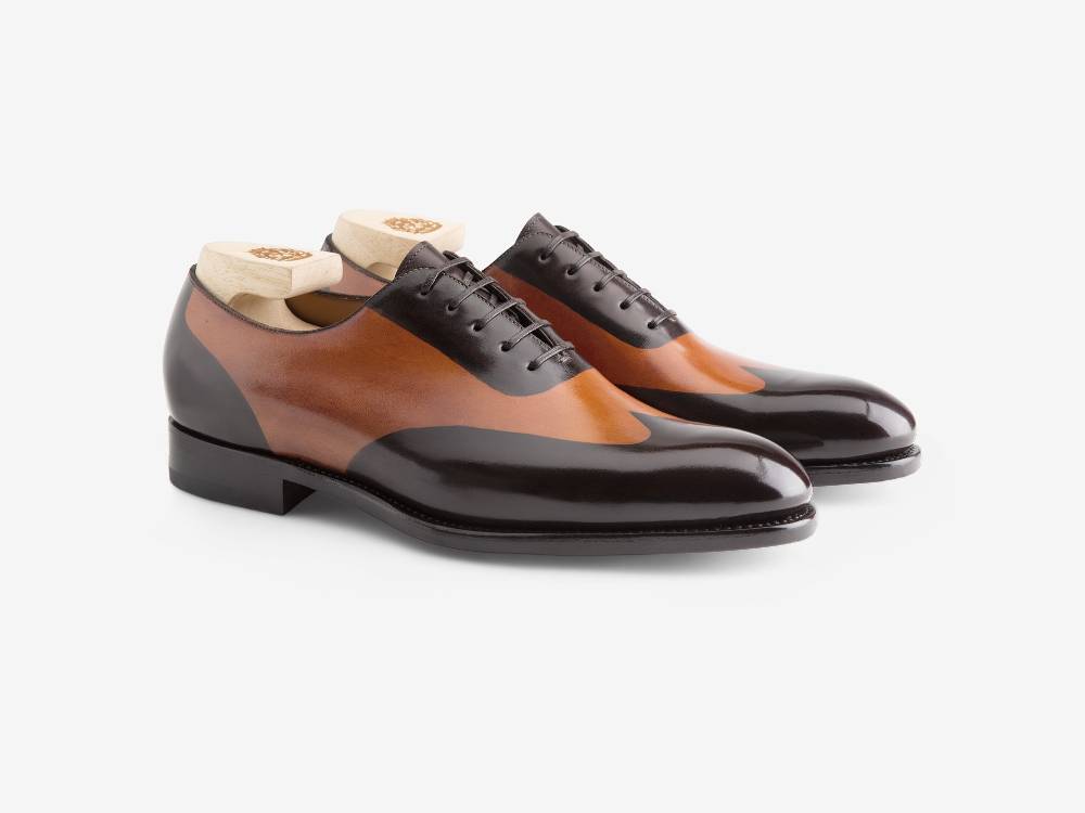 Paolo Sartori ART. 658 Oxford In Pelle Dipinta A Mano Cognac E Vietri