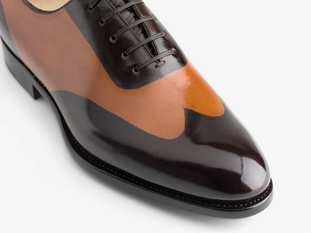 Paolo Sartori ART. 658 Oxford In Pelle Dipinta A Mano Cognac E Vietri