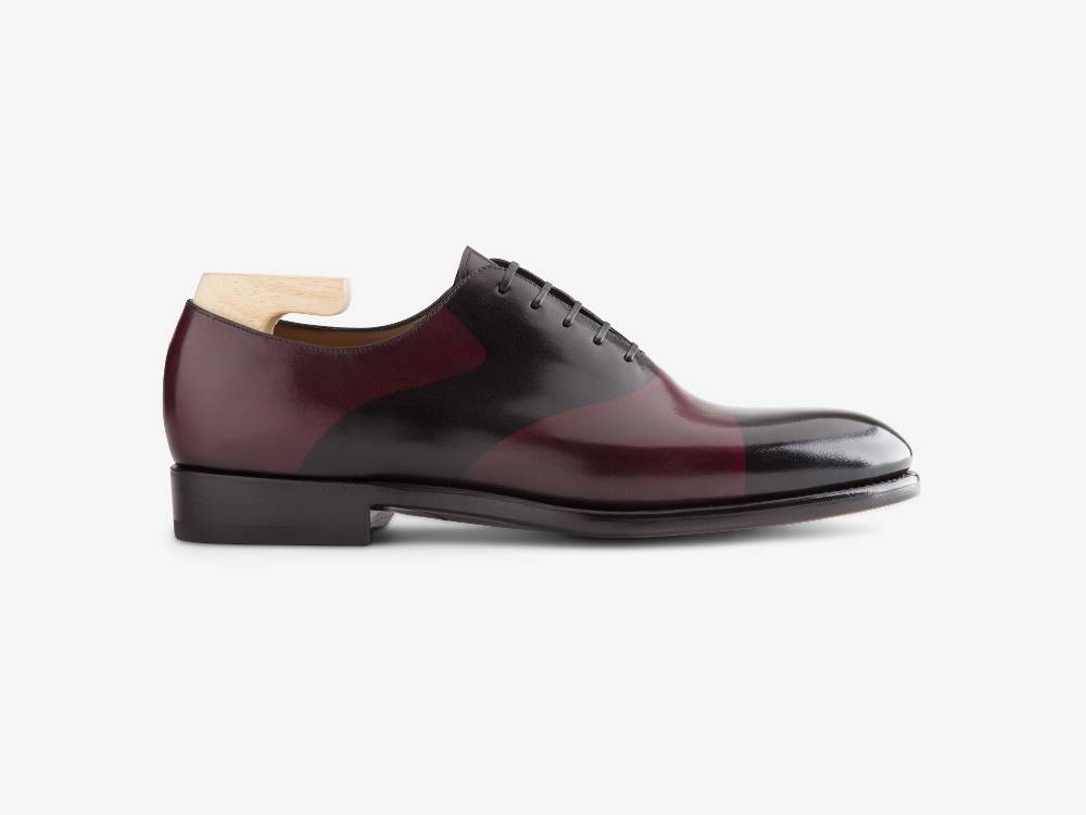 Paolo Sartori ART. 659 Oxford in pelle Dipinta a Mano Bordeaux e Nero