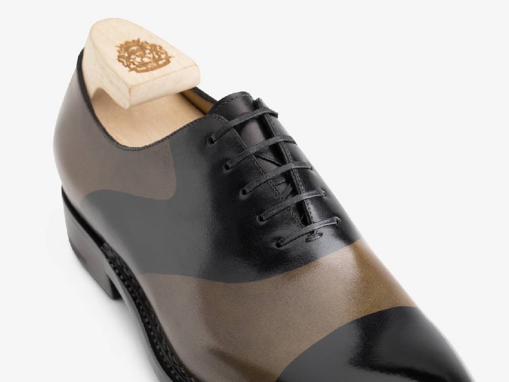 Paolo Sartori ART. 659 Oxford In Pelle Dipinta A Mano Muschio E Vietri